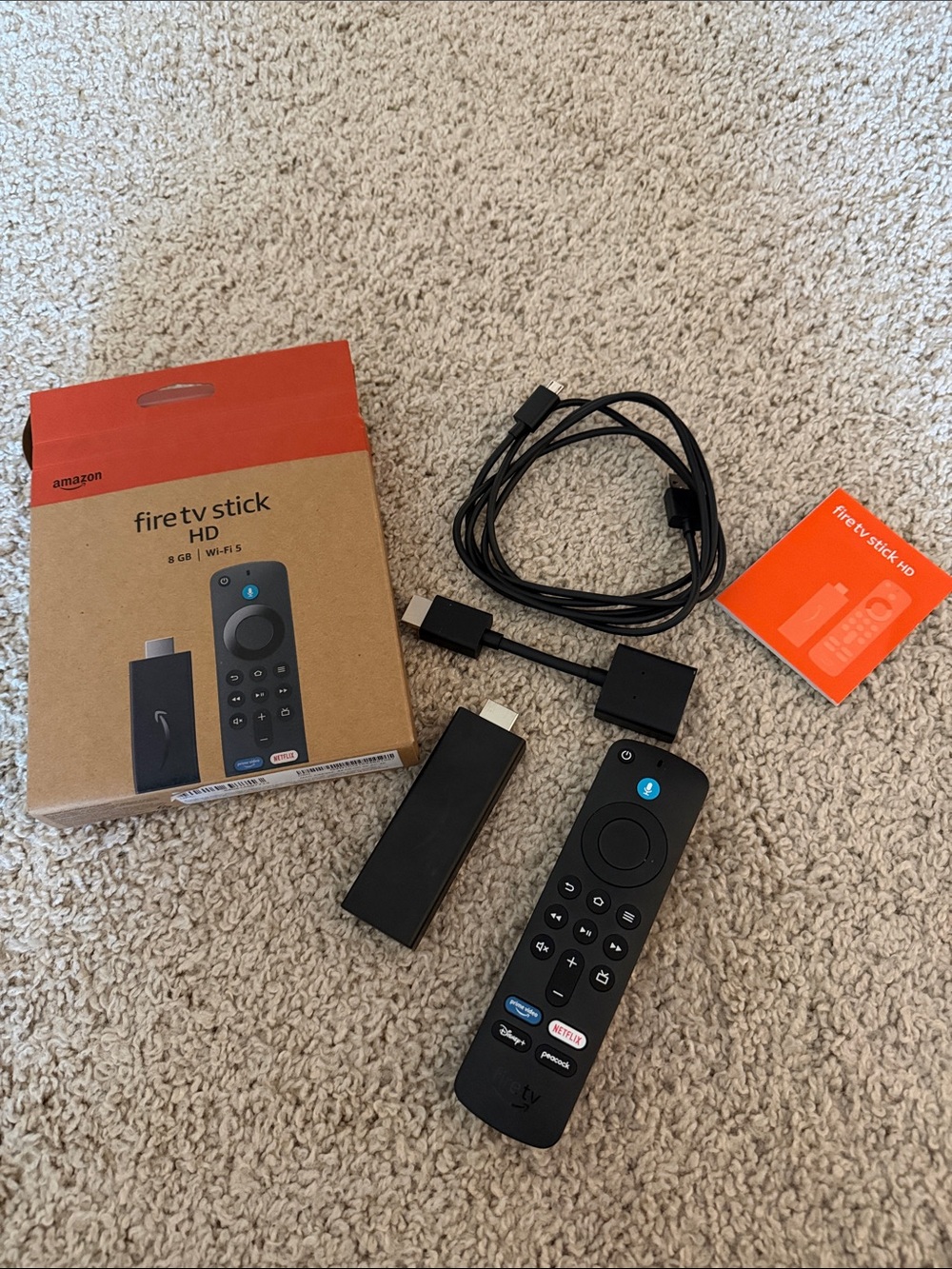 Amazon Fire TV Stick HD Streaming Device 8 GB Wi-Fi 5 with Black Remote